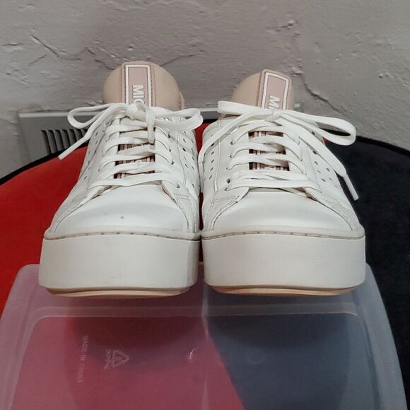 Michael Kors Platform Ace Sneaker in White & Blush Pink Rose Gold Size 7.5 - Picture 5 of 16